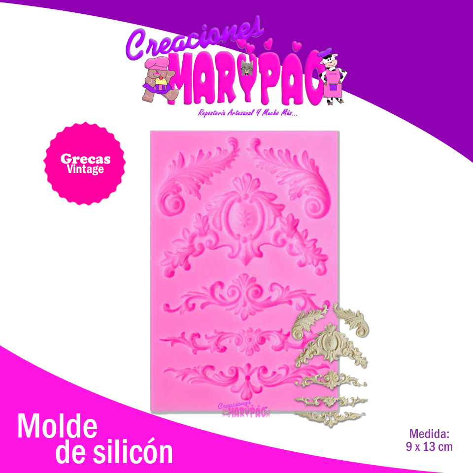 Molde Silicón Marcos Vintage Grecas - Creaciones Marypao