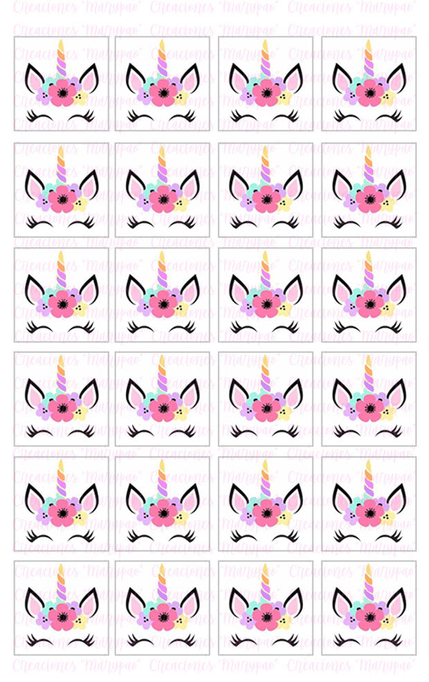 Transfers Para Gelatinas Gelapaletas Unicornio - Creaciones Marypao