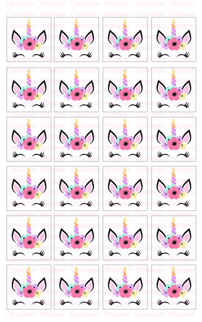 Transfers Para Gelatinas Gelapaletas Unicornio - Creaciones Marypao
