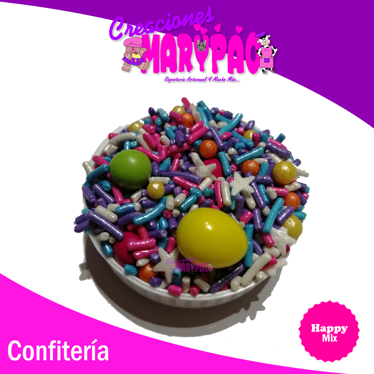 Sprinkles Comestibles Granillo Confeti Happy - Creaciones Marypao