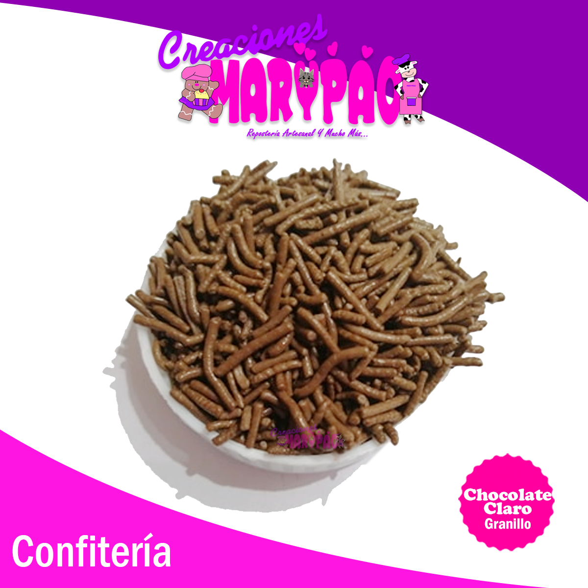 Granillo Chocolate Claro Sprinkles - Creaciones Marypao