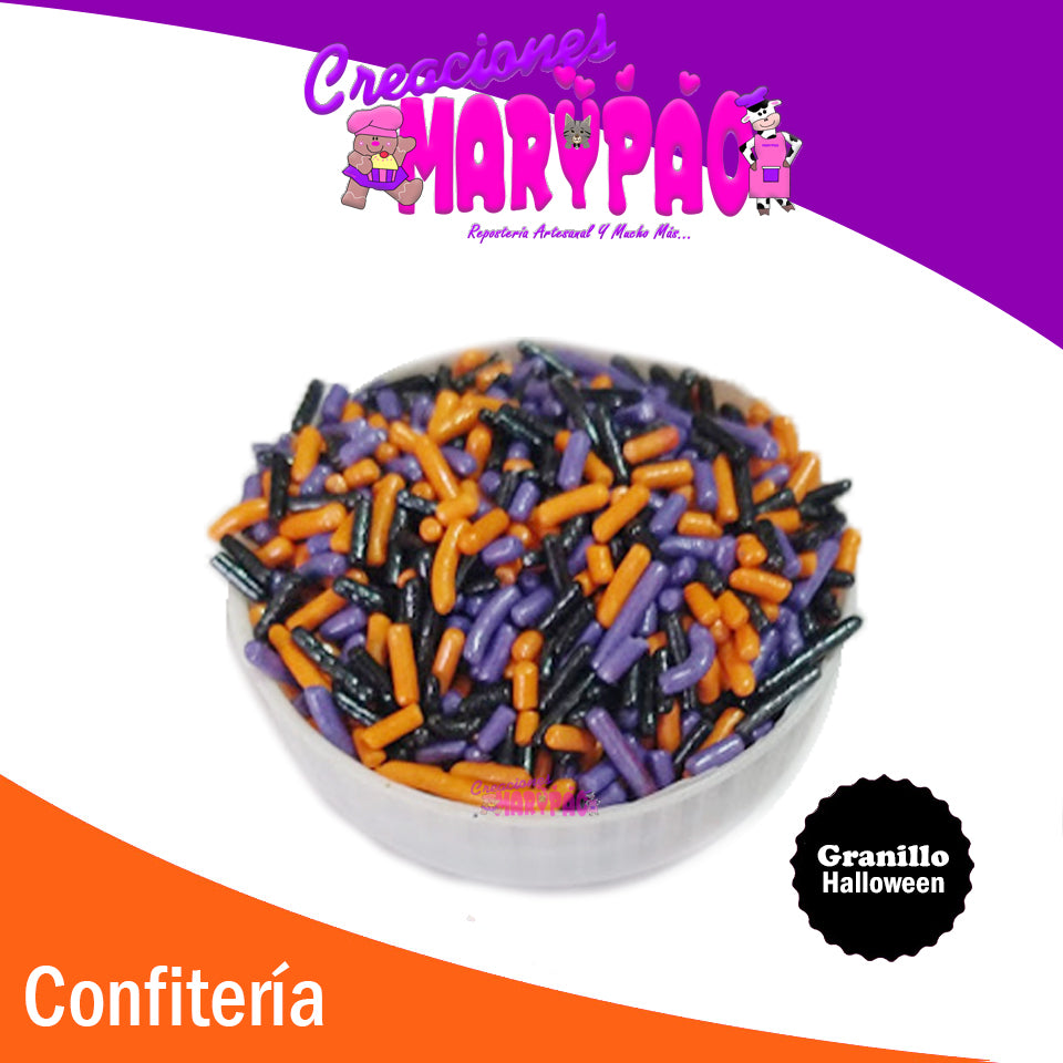 Granillo Perlado Halloween Confitería - Creaciones Marypao