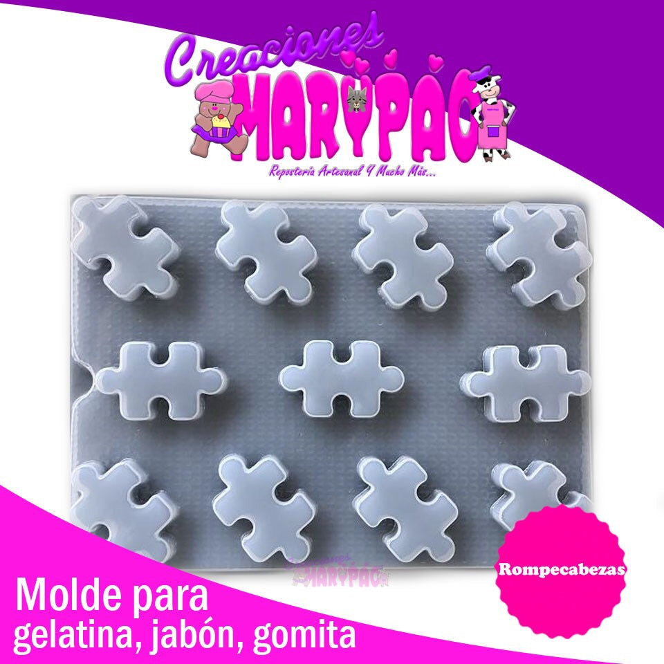 Molde Rompecabezas Chocolate Gomita Gelatina Resina - Creaciones Marypao