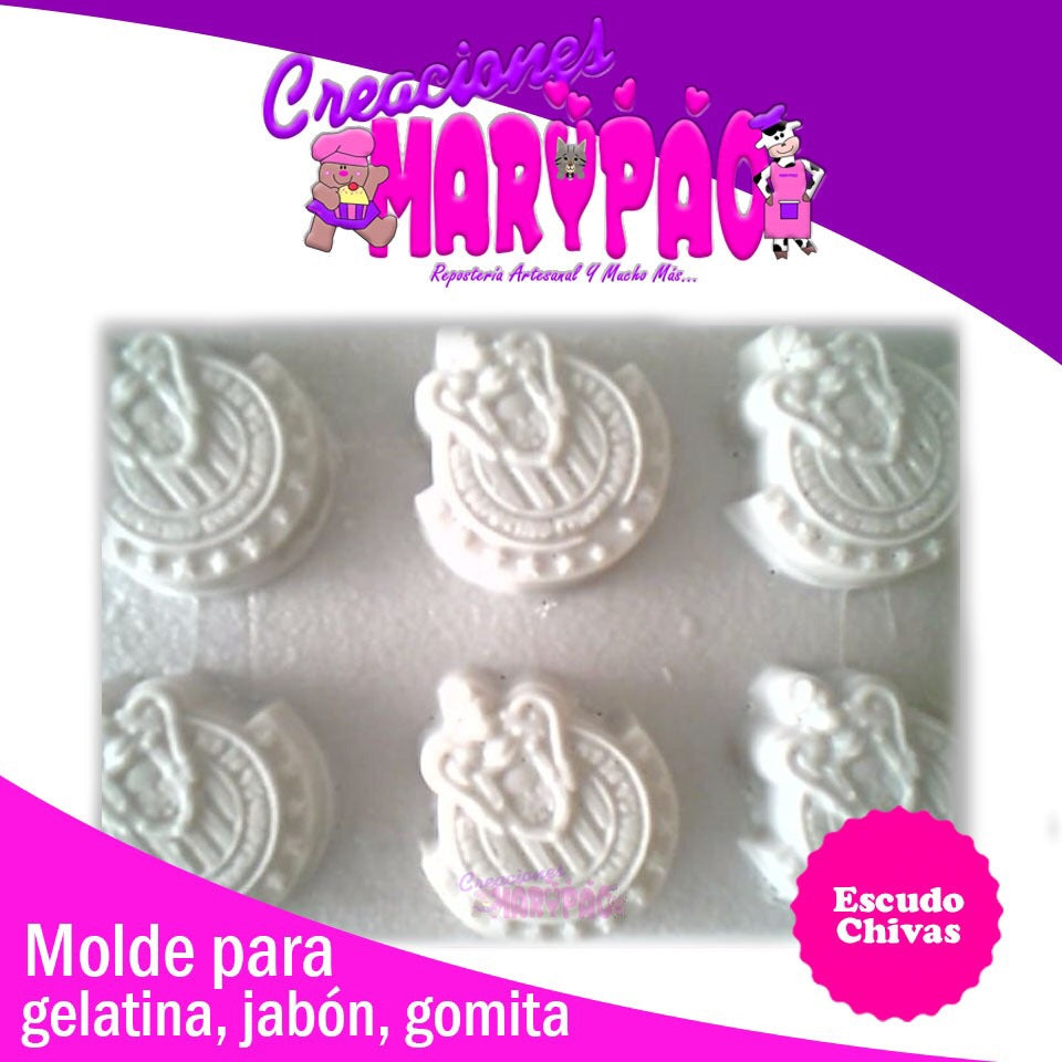 Molde Para Gelatina Gomita Resina Jabón Fútbol Escudo Chivas - Creaciones Marypao