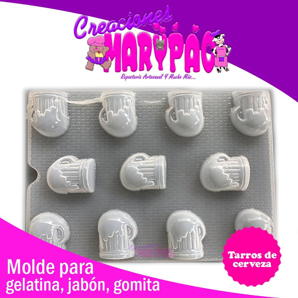 Molde Para Gelatina Gomita Resina Chocolate Tarro De Cerveza - Creaciones Marypao