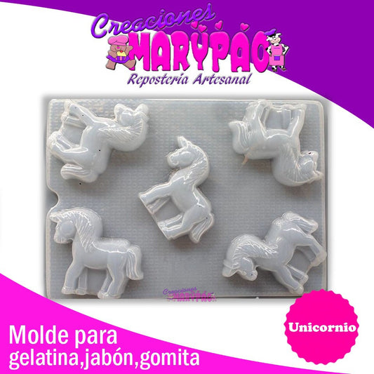 Molde Unicornio Personajes Jabón Gelatina Gomita - Creaciones Marypao