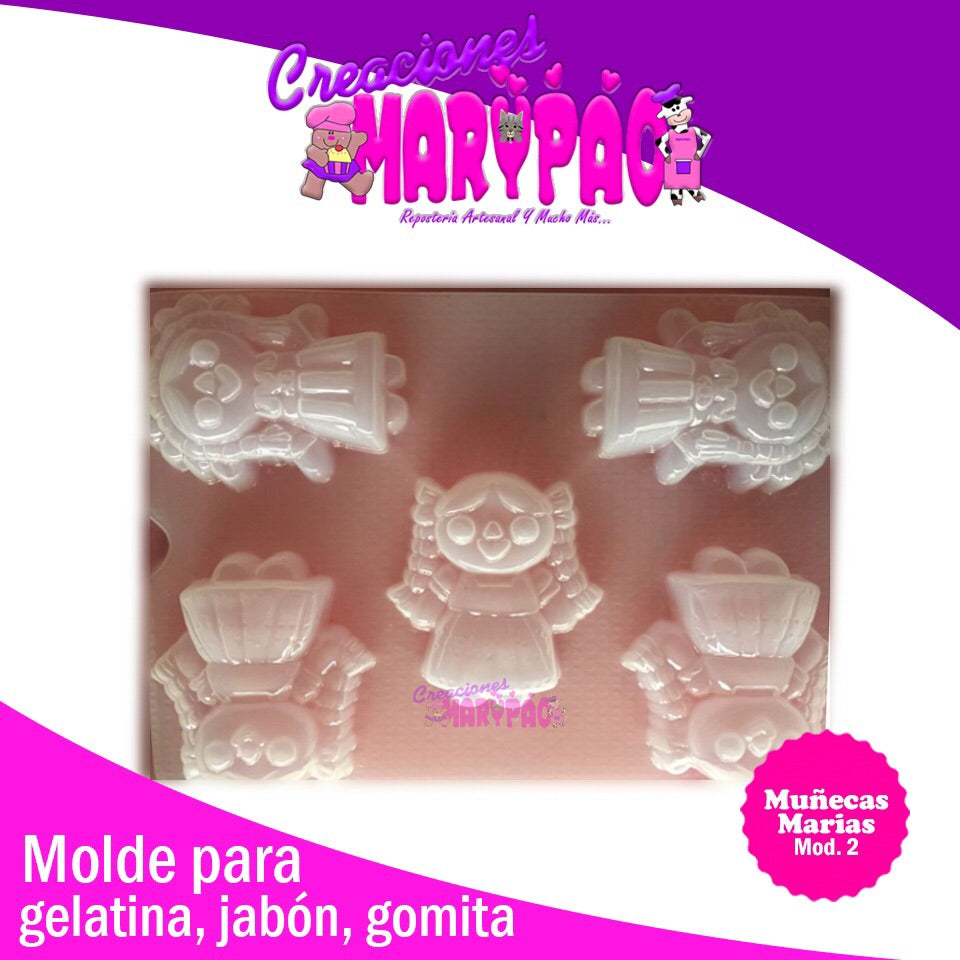 Molde Muñecas Marias Patrio Jabón Choco Gomita Gelatinas M2 - Creaciones Marypao