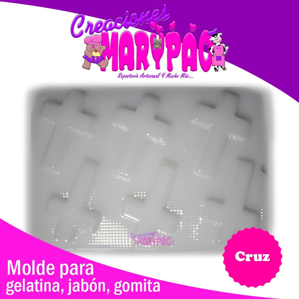 Molde Cruz Jabón Gomita, gelatina - Creaciones Marypao