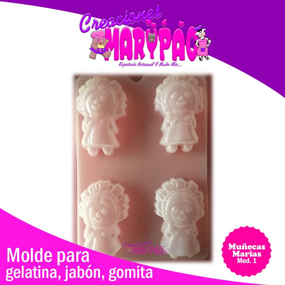 Molde Muñecas Marias Patrio Jabón Choco Gomita Gelatinas M1 - Creaciones Marypao