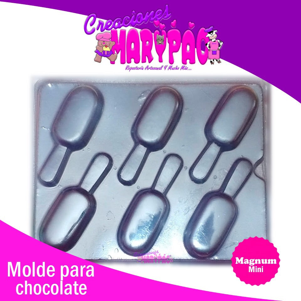 Molde Mini Magnum Paletas Chocolate - Creaciones Marypao