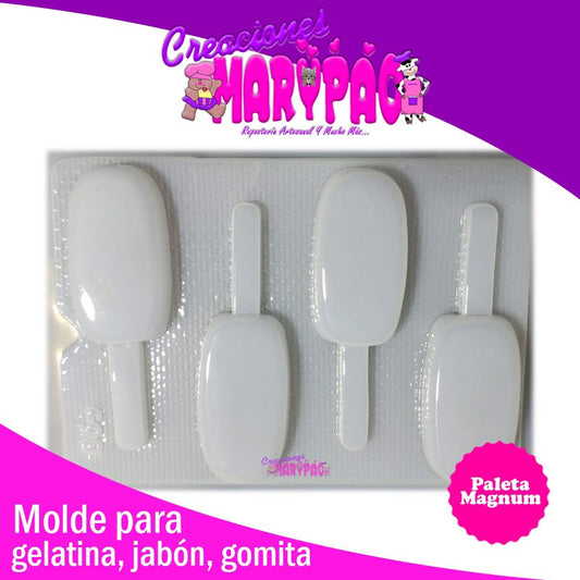 Molde Paleta Magnum Jabon Hielo Resina Gelatina Chocolate - Creaciones Marypao