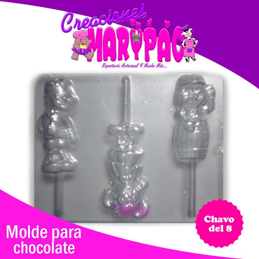 Molde Chavo Chocolate Paletas - Creaciones Marypao