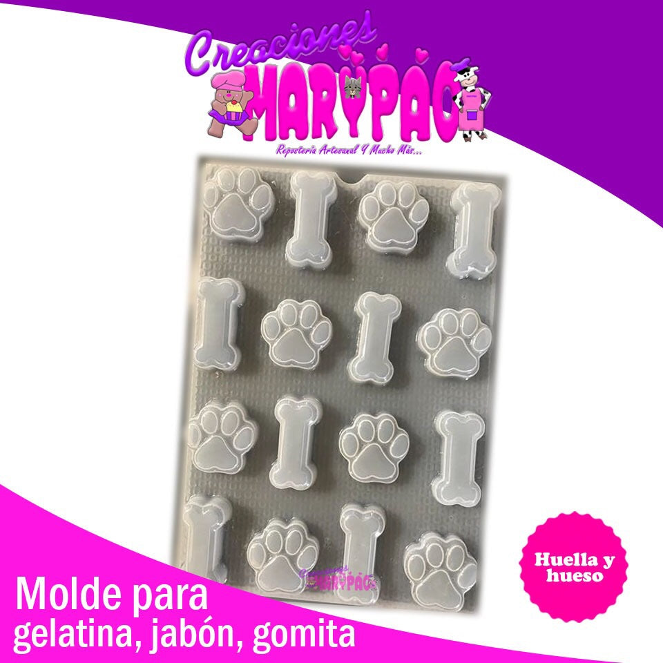 Molde Huella Y Hueso Perro Para Jabón Gelatina Gomita Resina - Creaciones Marypao