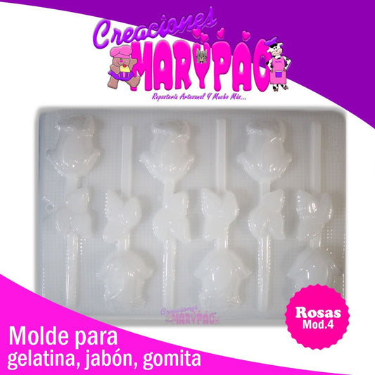 Molde Rosas Mod. 4 Jabón Gelatina Gomita  Dia De La Madre - Creaciones Marypao