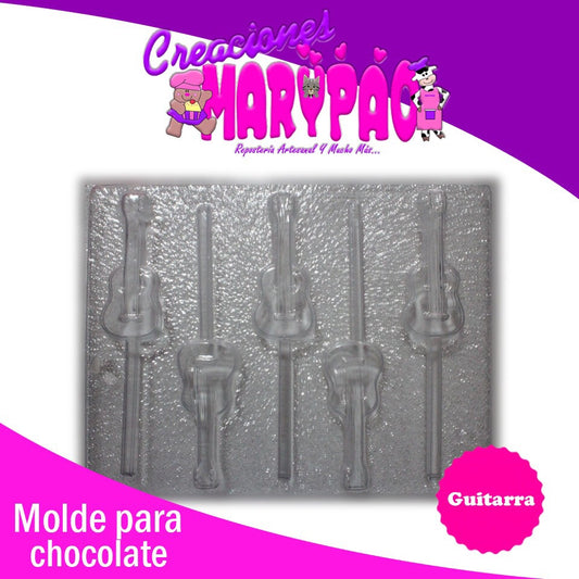 Molde Guitarra Coco Fiestas Patrias Chocolate Paletas - Creaciones Marypao