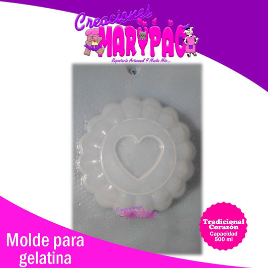 Molde Gelatina Tradicional Corazón - Creaciones Marypao