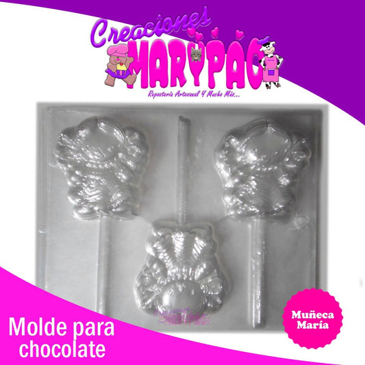 Molde Muñeca María Chocolate Paletas México - Creaciones Marypao