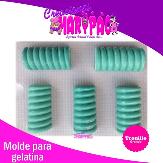 Molde Paleta Tornillo Gelatina Jabón Gomita Twist Grande - Creaciones Marypao