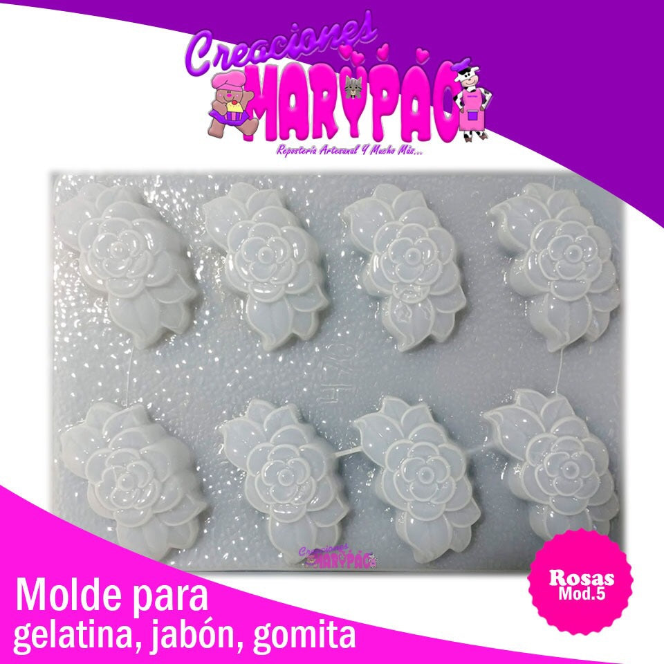 Molde Rosas Mod. 5 Jabón Gelatina Gomita Dia De La Madre - Creaciones Marypao