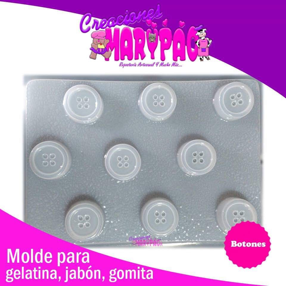 Molde Botones Para Jabon Gelatina Gomita Yeso Resina Fondant - Creaciones Marypao