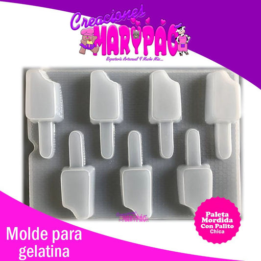 Molde Paleta Mordida Con Palito Jabón Gelatina Resina Chica - Creaciones Marypao
