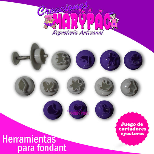Juego De Cortadores Eyectores Mini Para Fondant - Creaciones Marypao