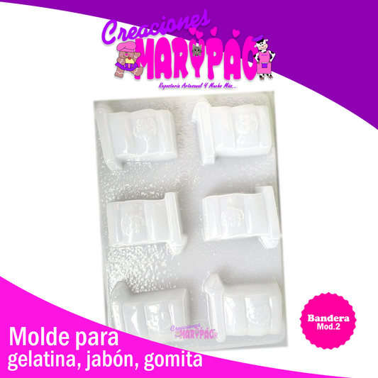 Molde De Gelatina Jabón Bandera De Mexico Fiestas Patrias M2 - Creaciones Marypao