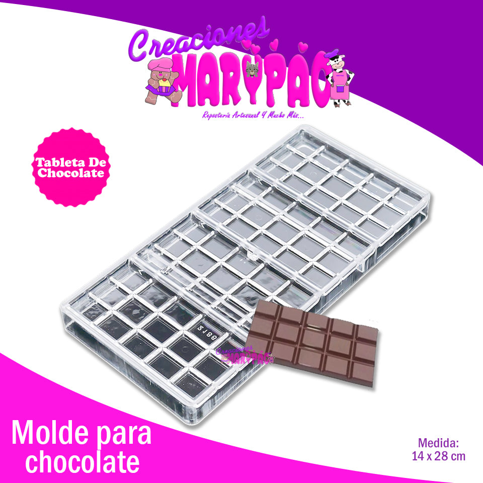 Molde Tableta Barras De Chocolate Policarbonato - Creaciones Marypao