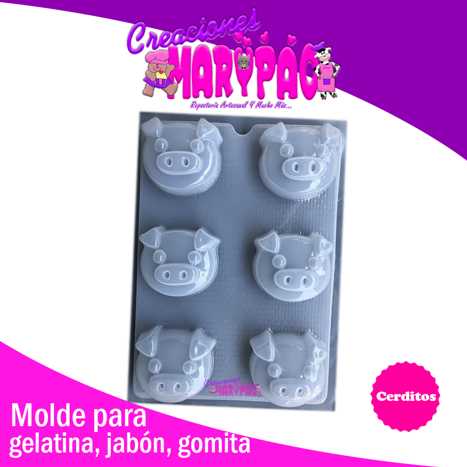 Molde Cerdito Gelatina Jabon - Creaciones Marypao