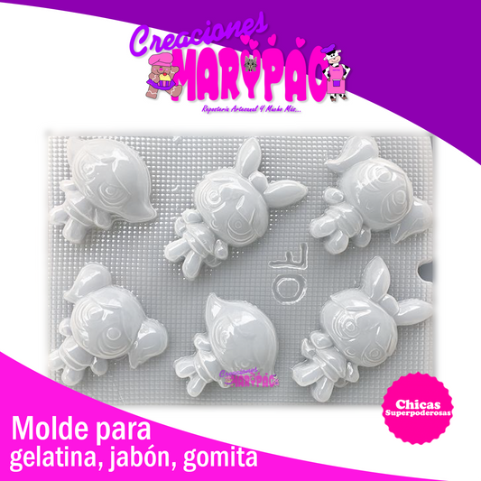 Molde Chicas Superpoderosas Jabon Gomita Chocolate - Creaciones Marypao