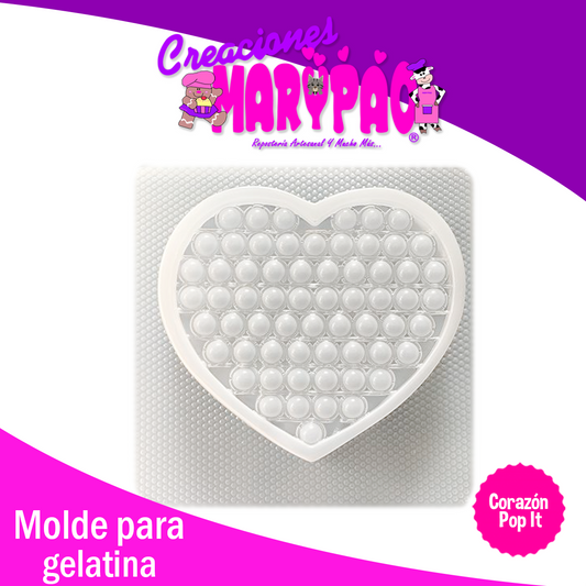 Molde Para Gelatinas Corazón Pop It