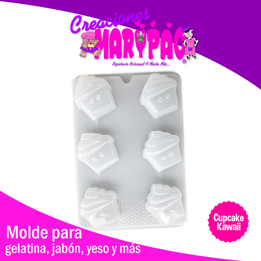 Molde Cupcake Kawaii Gelatinas Jabones Figuras de Yeso