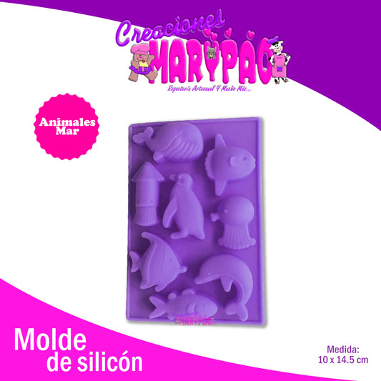 Molde De Silicón Animales Mar - Creaciones Marypao