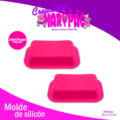 Moldes de Silicón Panqué / Jabones Barra Rectangular Paquete 2 pzas