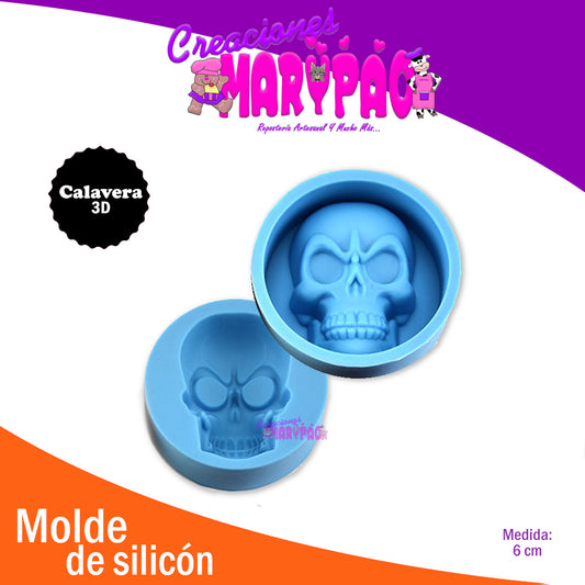 Molde De Silicón Calavera 3D - Creaciones Marypao