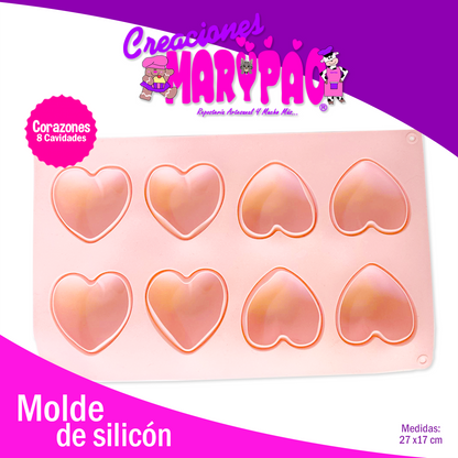 Molde De Silicón Corazones Febrero San Valentín
