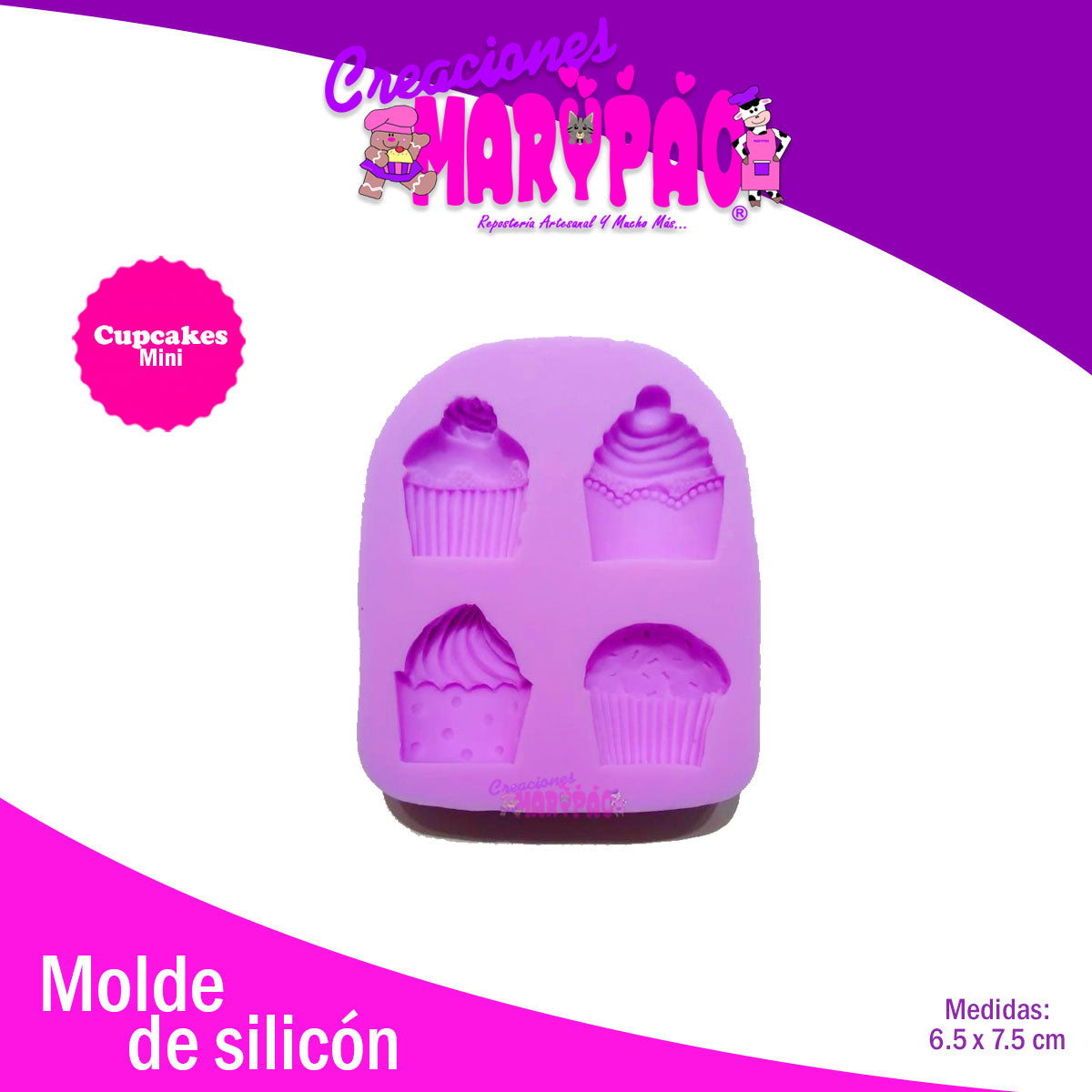 Molde De Silicón Cupcakes Mini