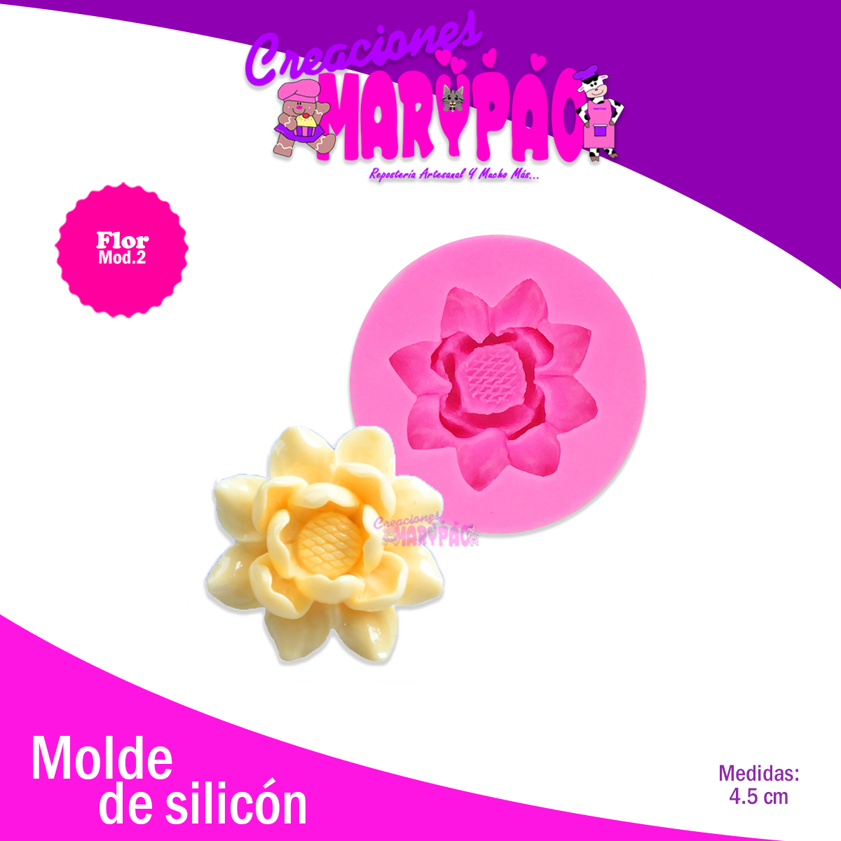 Molde De Silicón Flor Mod. 2