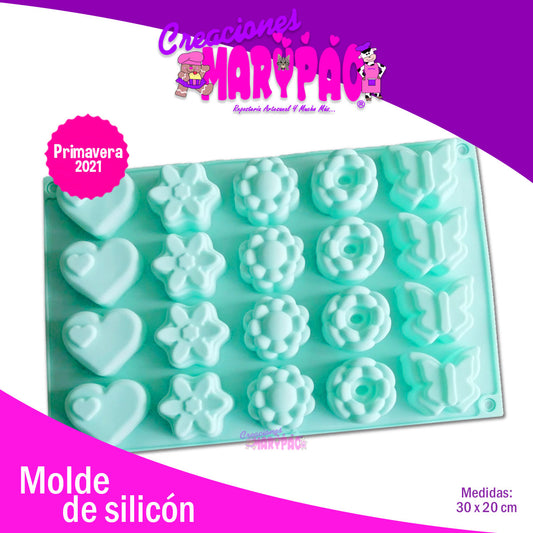 Molde De Silicón Mariposas Flores Corazones Primavera 2021