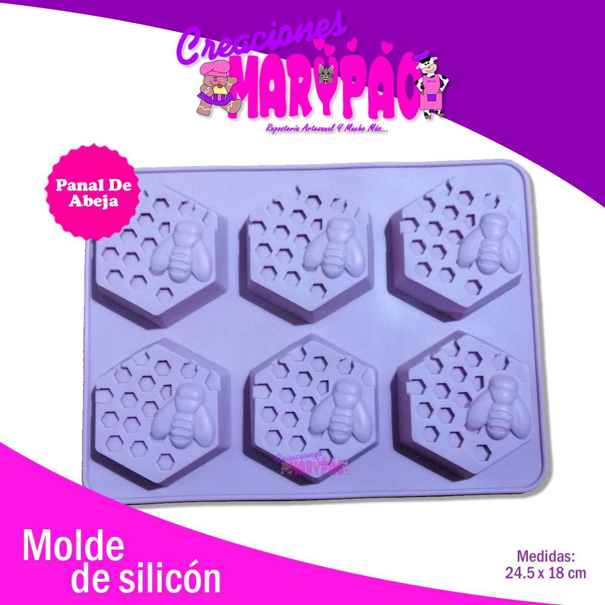 Molde Silicón Panal De Abeja - Creaciones Marypao