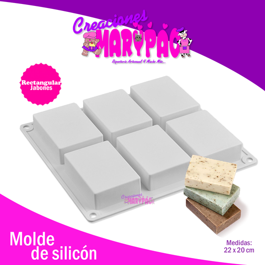 Molde De Silicón Para Jabones Rectangulares