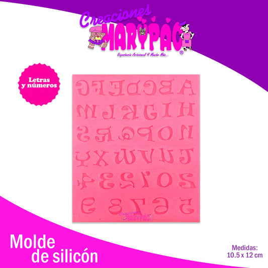 Molde Silicón Letras y Números Abecedario 1 cm