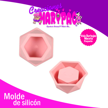 Moldes De Silicón Para Velas Burbujas y Macetas Suculentas