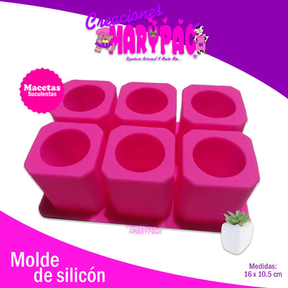 Molde De Silicón Macetas Para Suculentas