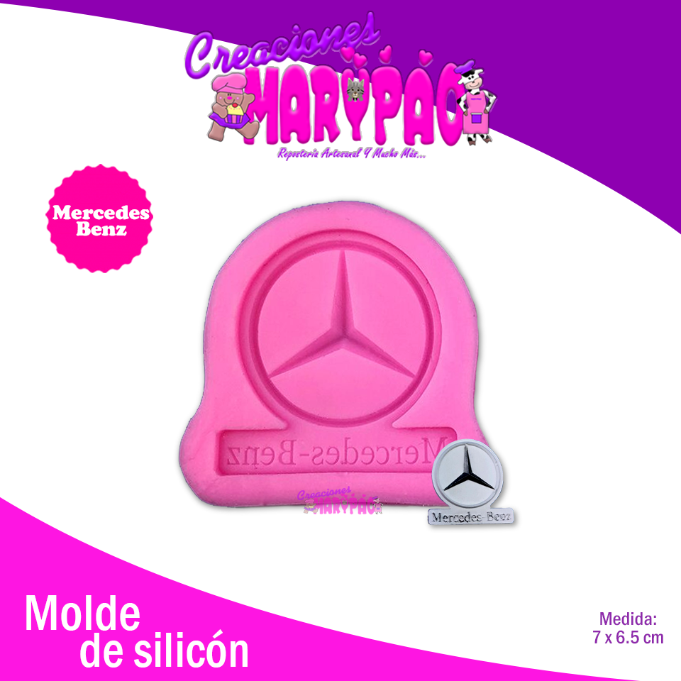 Molde de Silicón Logo Mercedes Benz - Creaciones Marypao