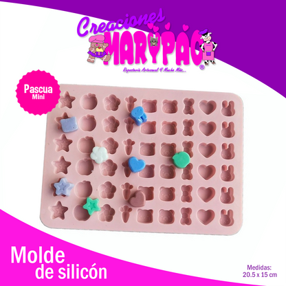 Molde De Silicón Pascua Mini Conejo Zanahoria Gatito