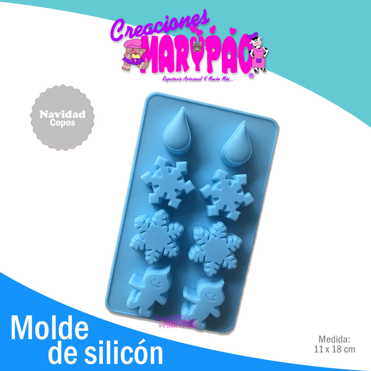 Molde De Silicón Navidad Copos De Nieve