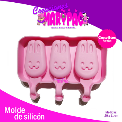 Molde De Silicón Mini Magnum Conejito - Creaciones Marypao