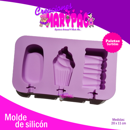 Molde De Silicón Mini Magnum Surtido - Creaciones Marypao