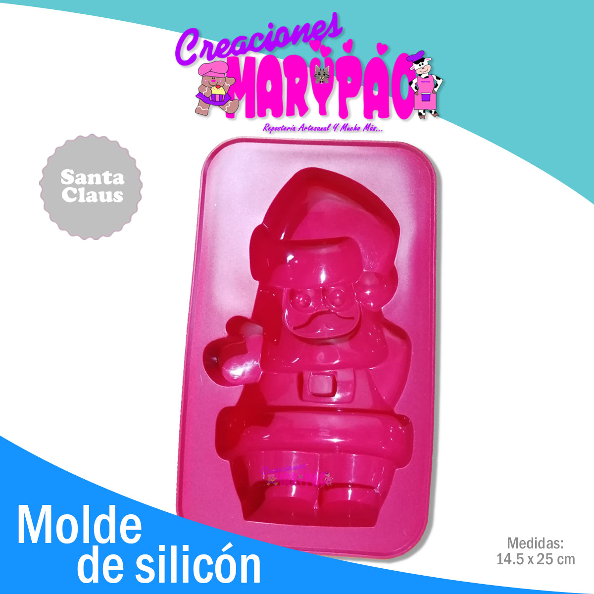 Molde De Silicón Santa Claus Para Pan Navidad - Creaciones Marypao